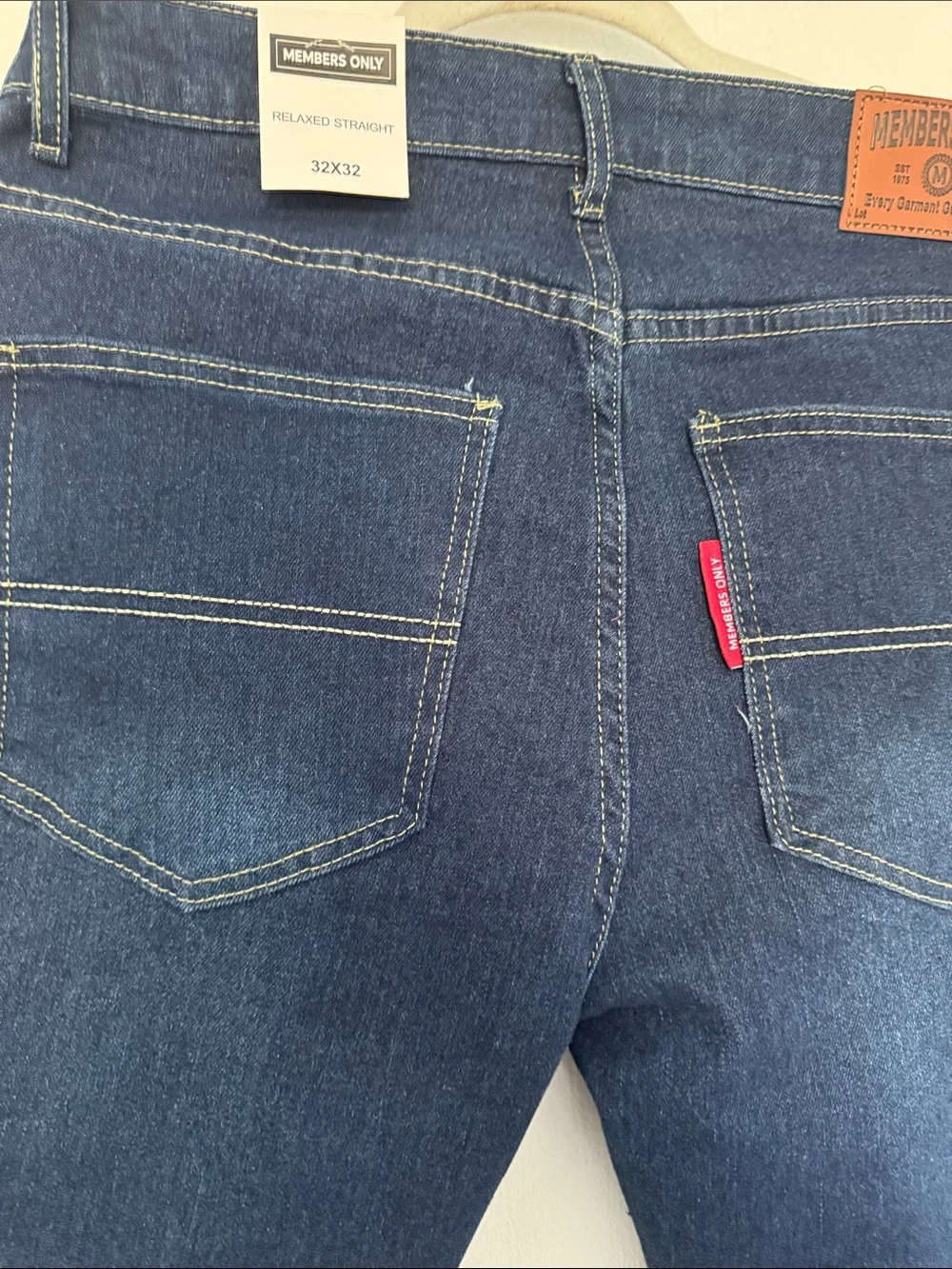 Members Only Dark Blue Skinny Jeans with Embroidered Logo